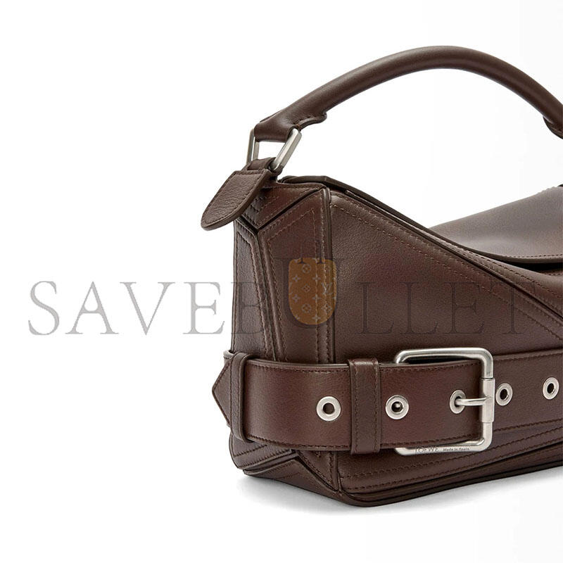 L0ew* small puzzle biker bag in shiny calfskin a510s21xc7 (24*16.5*10.5cm)